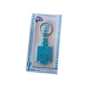 Vintage Turquoise Color Plastic Key Ring Southwest Indian Foundation New Sealed